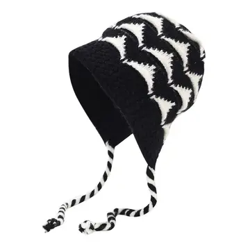 LDSLYJR Осенне-зимняя хлопчатобумажная вязаная шапка утепленного цвета, теплые тюбетейки, шапочка-бини для мужчин и женщин 11