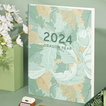 Блокнот-планировщик календаря на 2024 год Kawaii Agenda Planner A4 A5 Блокнот для отслеживания еженедельных целей, Привычек, Планировщик бюджета, Органайзер расписания