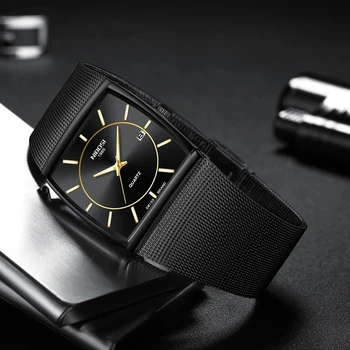 Модные квадратные часы NIBOSI для мужчин, водонепроницаемые мужские часы из нержавеющей стали, лучший бренд класса Люкс, Relogio Masculino