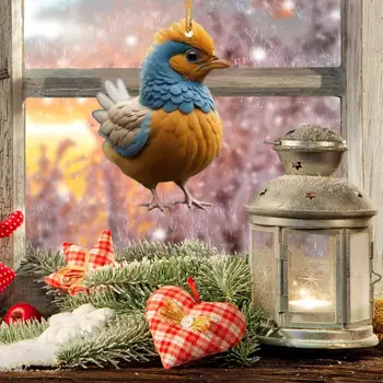 Праздничный декор для дома, подвеска с курицей, Праздничный кулон с курицей, Акриловое рождественское украшение для веселого дома, сада на открытом воздухе