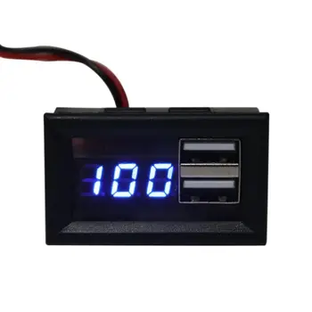 Точный цифровой вольтметр Измеритель емкости аккумулятора 12V Быстрая зарядка USB челнока