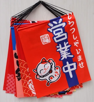 Японский Подвесной флаг, украшение суши-ресторана Izakaya, Занавес с подвесным флагом Lucky Cat